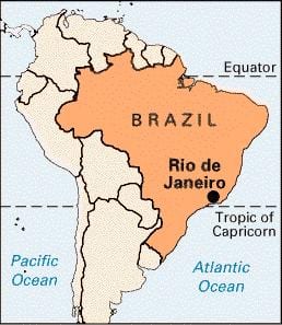 Rio de Janeirossa brasiliassa kartta