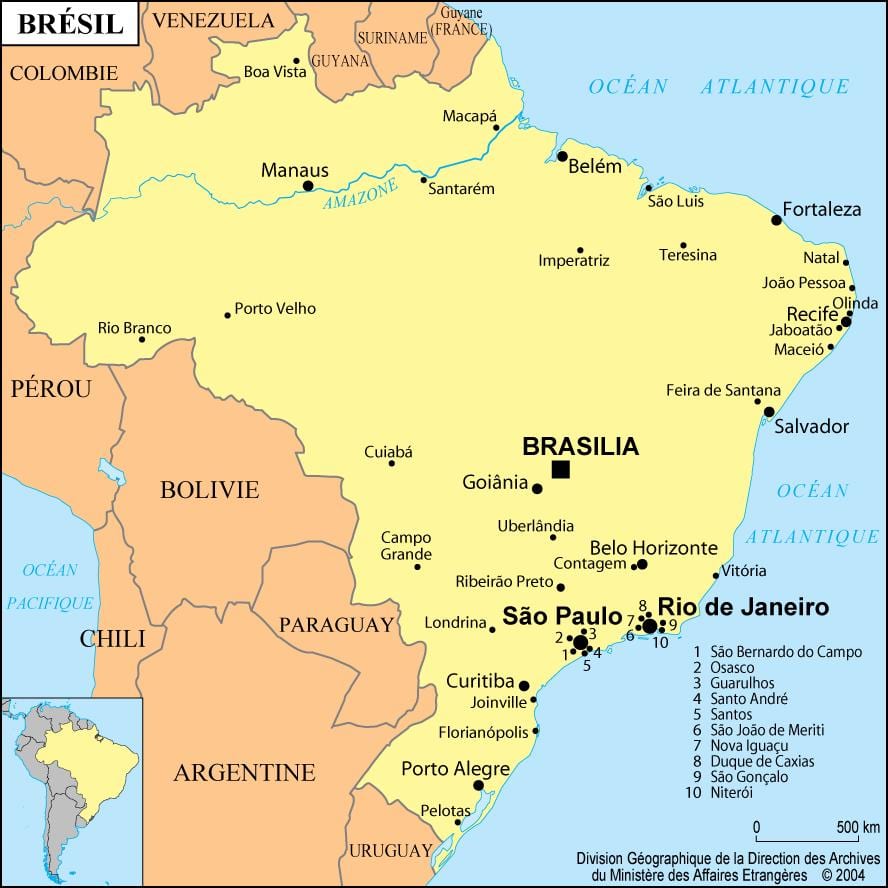 kartta brasilian osoittaa Rio de Janeiro