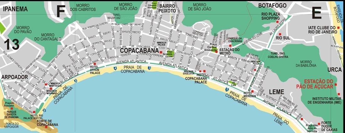 copacabana Rio de Janeiro kartta