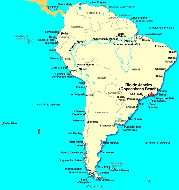 Rio de Janeiro kartta etelä-amerikka