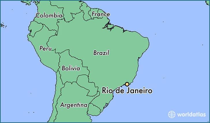 kartta osoittaa Rio de Janeiro