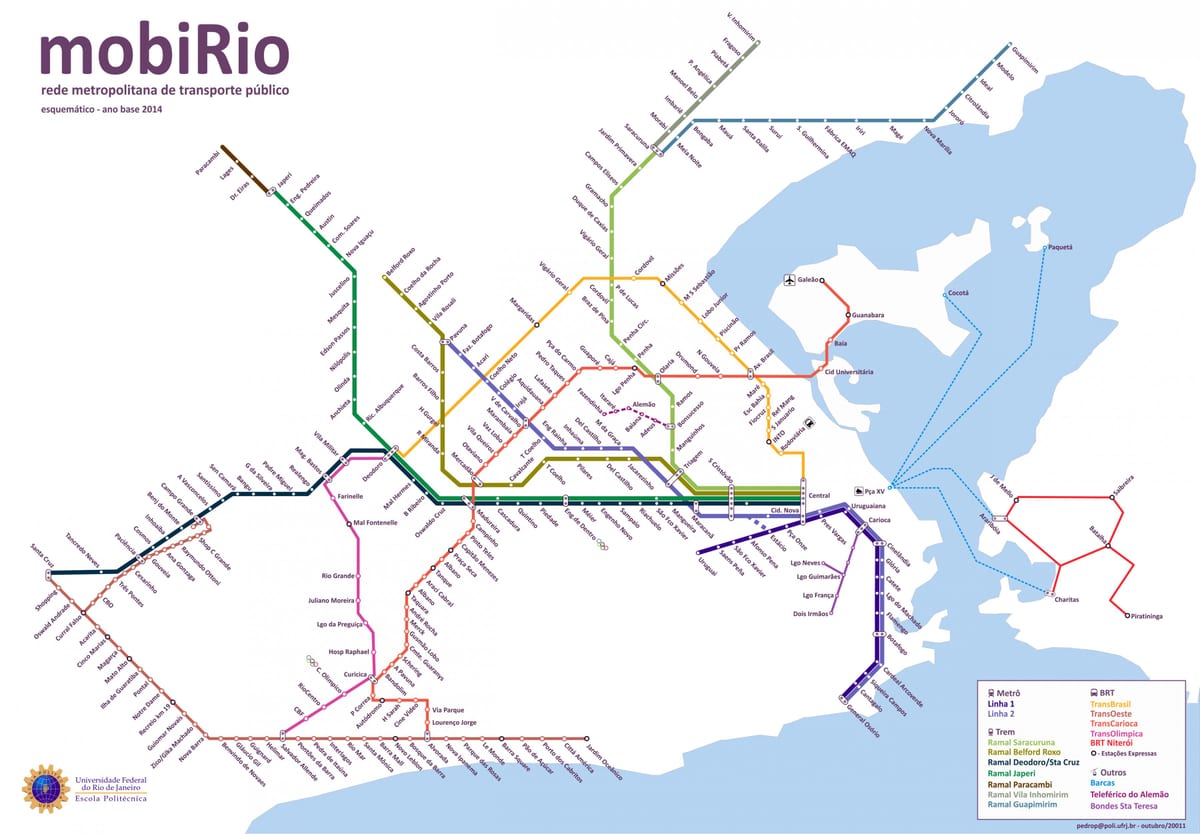 julkisen liikenteen kartta Rio de Janeiro