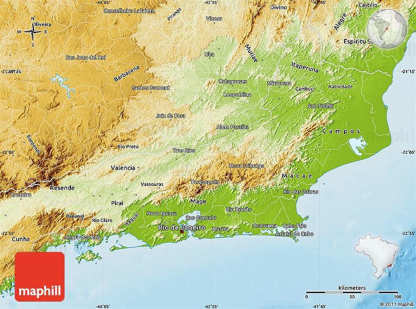 topografinen kartta Rio