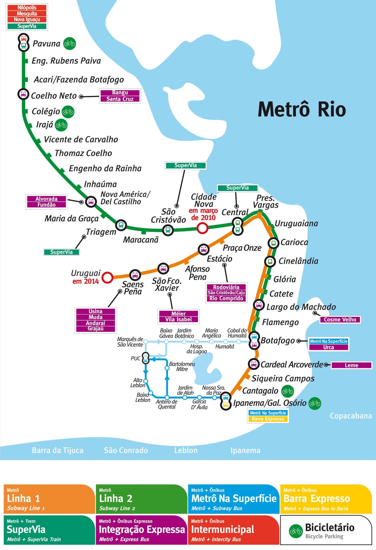 kartta metro Rio de Janeiro