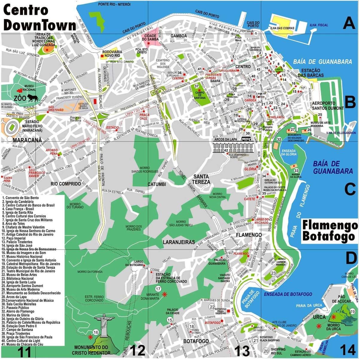 Rio de Janeiro muistomerkki kartta