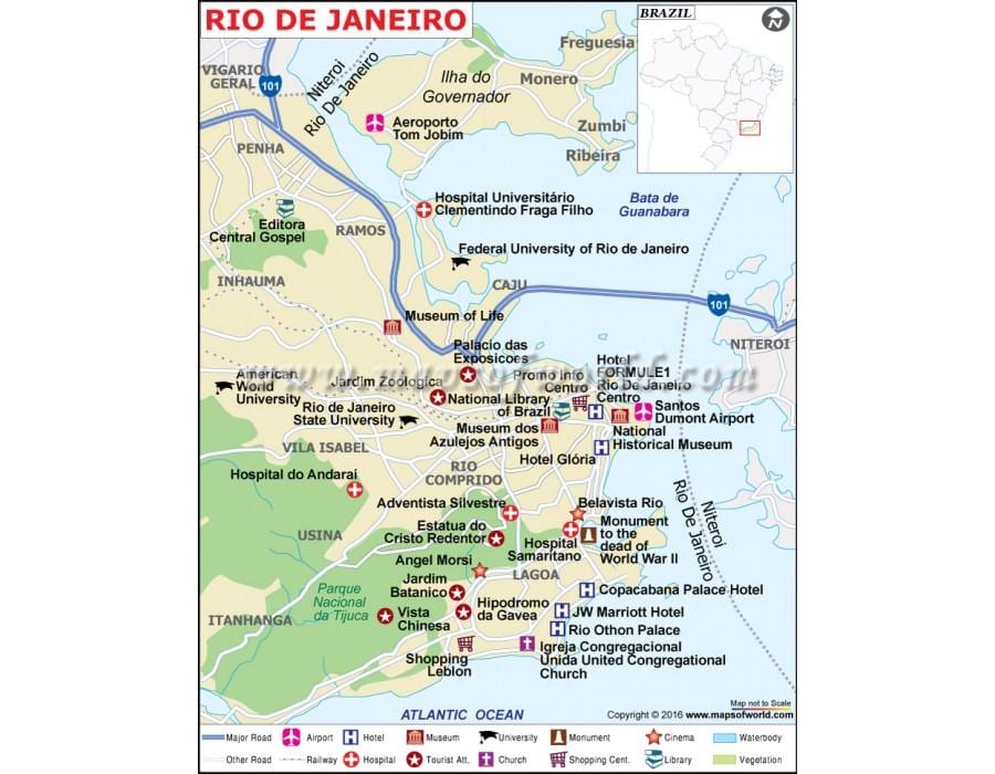 Rio de Janeiro säilytä kartta