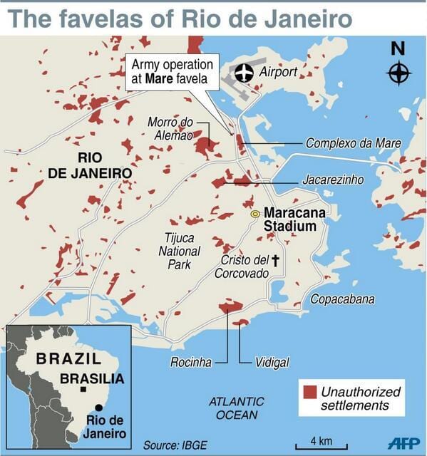 favela Rio de Janeiro kartta